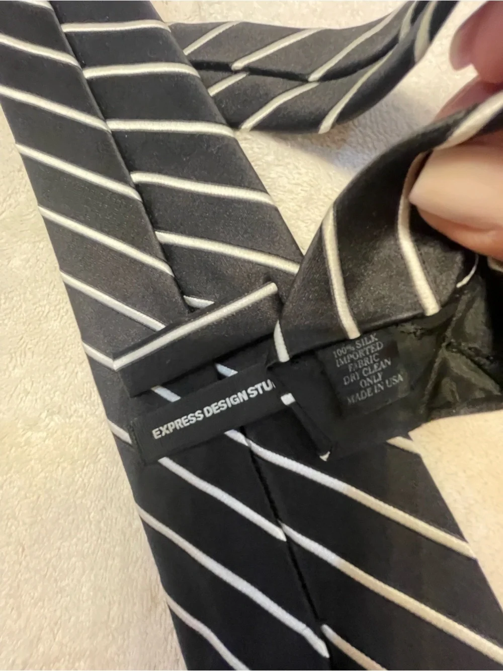 Men’s Express Black and White Tie